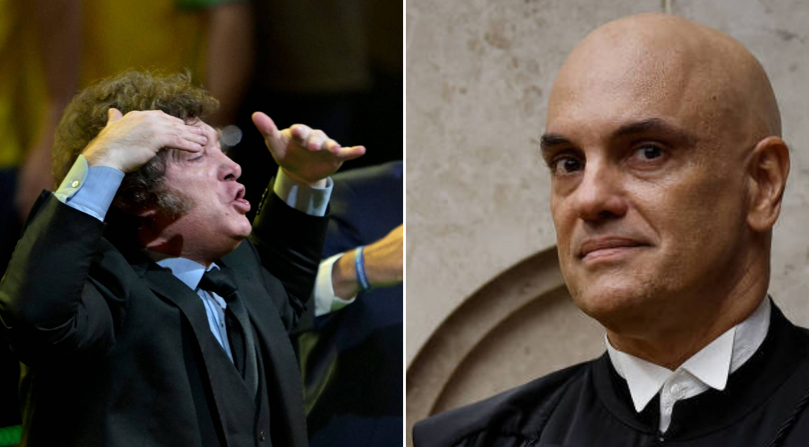 Milei-chama-Alexandre-de-Moraes-de-lixo-careca-durante-convencao-do-PL