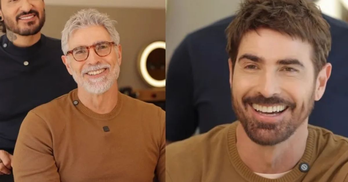 Reynaldo Gianecchini surpreende ao abandonar cabelos grisalhos e novo visual chama atenção dos fãs
