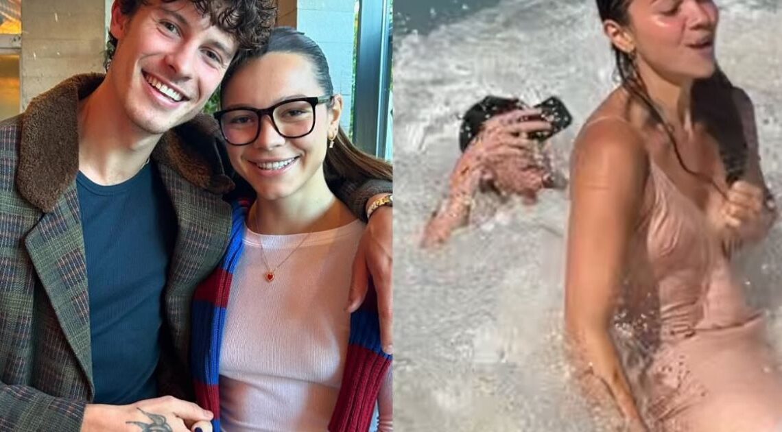 Irmã de Shawn Mendes é batizada em praia no Rio e momento descontraído com cantor chama atenção dos fãs