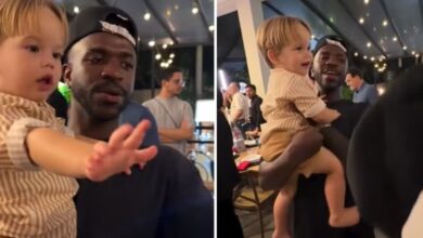 Vini Jr. encanta ao brincar com filho caçula de Virginia durante festa em Goiânia