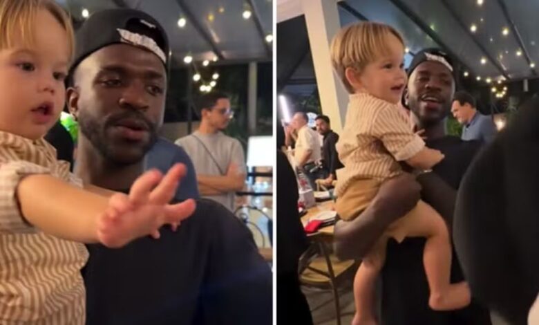 Vini Jr. encanta ao brincar com filho caçula de Virginia durante festa em Goiânia