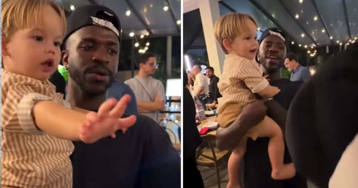 Vini Jr. encanta ao brincar com filho caçula de Virginia durante festa em Goiânia