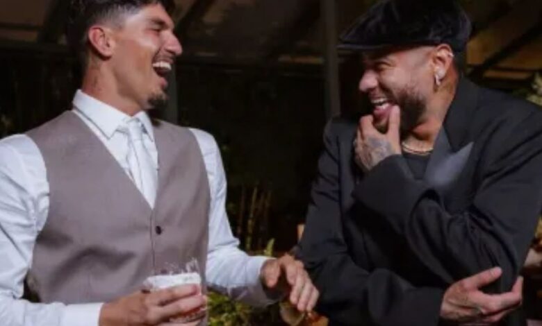 Neymar explica por que foi o único convidado vestido de preto no casamento de Gabriel Medina