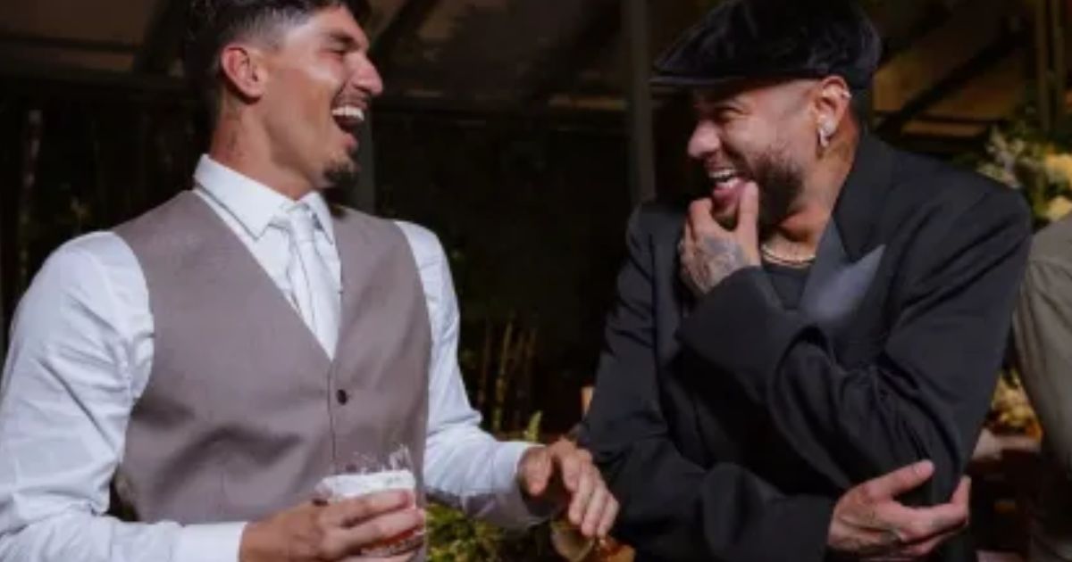 Neymar explica por que foi o único convidado vestido de preto no casamento de Gabriel Medina